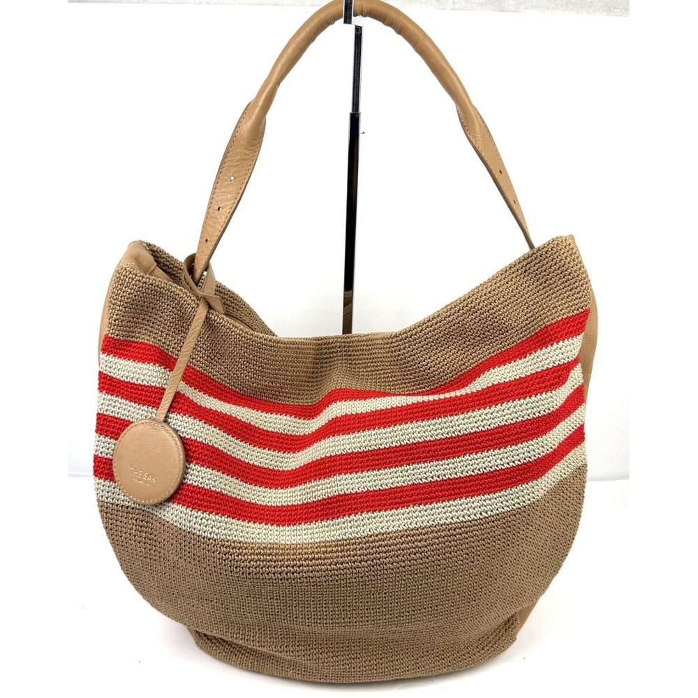 The Sak 120 Crochet Large Hobo Handbag Cabana Stripe Shoulder Bag Beachcore